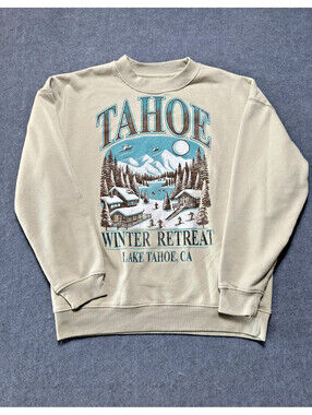 State of Mind Tahoe Winter Retreat Crewneck Sweatshirt Mens Medium